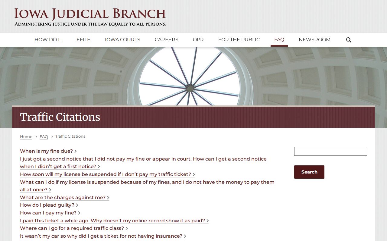 Official Iowa court traffic citation help for Jones County cases